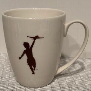 Storyville White Porcelain Coffee Cup / Mug 12oz, Boy with Plane Design